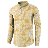 Melemele Aloha Hawaii Button Sweatshirt Plumeria Lei With Palaka Motif LT14 - Polynesian Pride