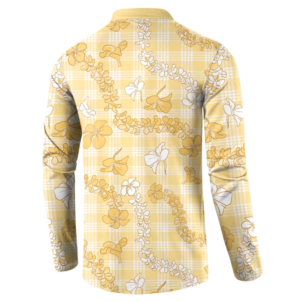 Melemele Aloha Hawaii Button Sweatshirt Plumeria Lei With Palaka Motif LT14 - Polynesian Pride