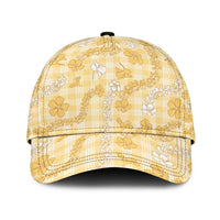 Melemele Aloha Hawaii Classic Cap Plumeria Lei With Palaka Motif - Polynesian Pride