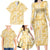 Melemele Aloha Hawaii Family Matching Long Sleeve Bodycon Dress and Hawaiian Shirt Plumeria Lei With Palaka Motif - Polynesian Pride