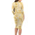 Melemele Aloha Hawaii Family Matching Long Sleeve Bodycon Dress and Hawaiian Shirt Plumeria Lei With Palaka Motif - Polynesian Pride