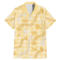 Melemele Aloha Hawaii Family Matching Mermaid Dress and Hawaiian Shirt Plumeria Lei With Palaka Motif - Polynesian Pride