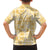 Melemele Aloha Hawaii Family Matching Off The Shoulder Long Sleeve Dress and Hawaiian Shirt Plumeria Lei With Palaka Motif - Polynesian Pride