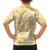 Melemele Aloha Hawaii Family Matching Off Shoulder Maxi Dress and Hawaiian Shirt Plumeria Lei With Palaka Motif - Polynesian Pride