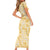 Melemele Aloha Hawaii Family Matching Short Sleeve Bodycon Dress and Hawaiian Shirt Plumeria Lei With Palaka Motif - Polynesian Pride