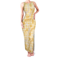 Melemele Aloha Hawaii Family Matching Tank Maxi Dress and Hawaiian Shirt Plumeria Lei With Palaka Motif - Polynesian Pride