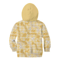 Melemele Aloha Hawaii Kid Hoodie Plumeria Lei With Palaka Motif - Polynesian Pride