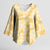 Melemele Aloha Hawaii Kimono Sleeve Blouse Plumeria Lei With Palaka Motif - Polynesian Pride