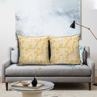 Melemele Aloha Hawaii Pillow Cover Plumeria Lei With Palaka Motif - Polynesian Pride