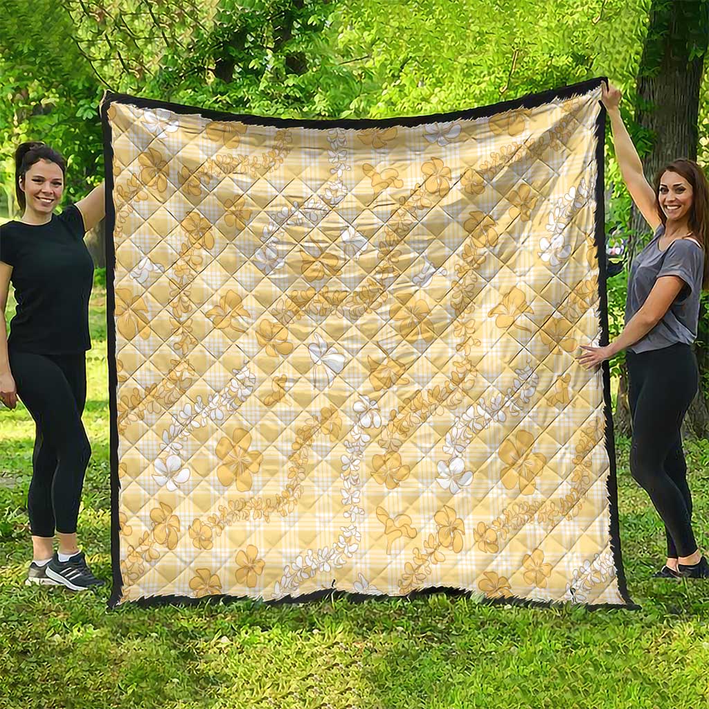 Melemele Aloha Hawaii Quilt Plumeria Lei With Palaka Motif LT14 - Polynesian Pride