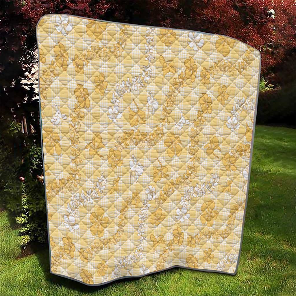 Melemele Aloha Hawaii Quilt Plumeria Lei With Palaka Motif LT14 - Polynesian Pride