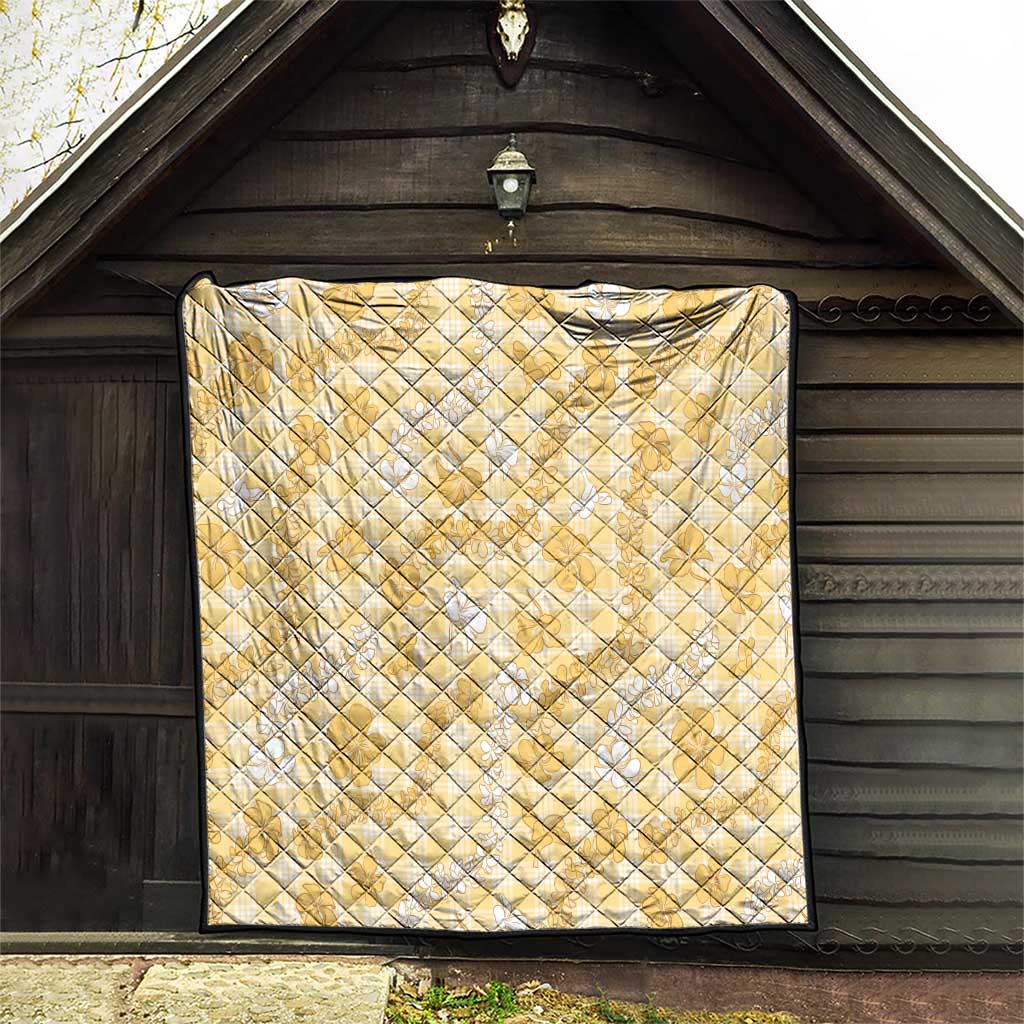 Melemele Aloha Hawaii Quilt Plumeria Lei With Palaka Motif LT14 - Polynesian Pride