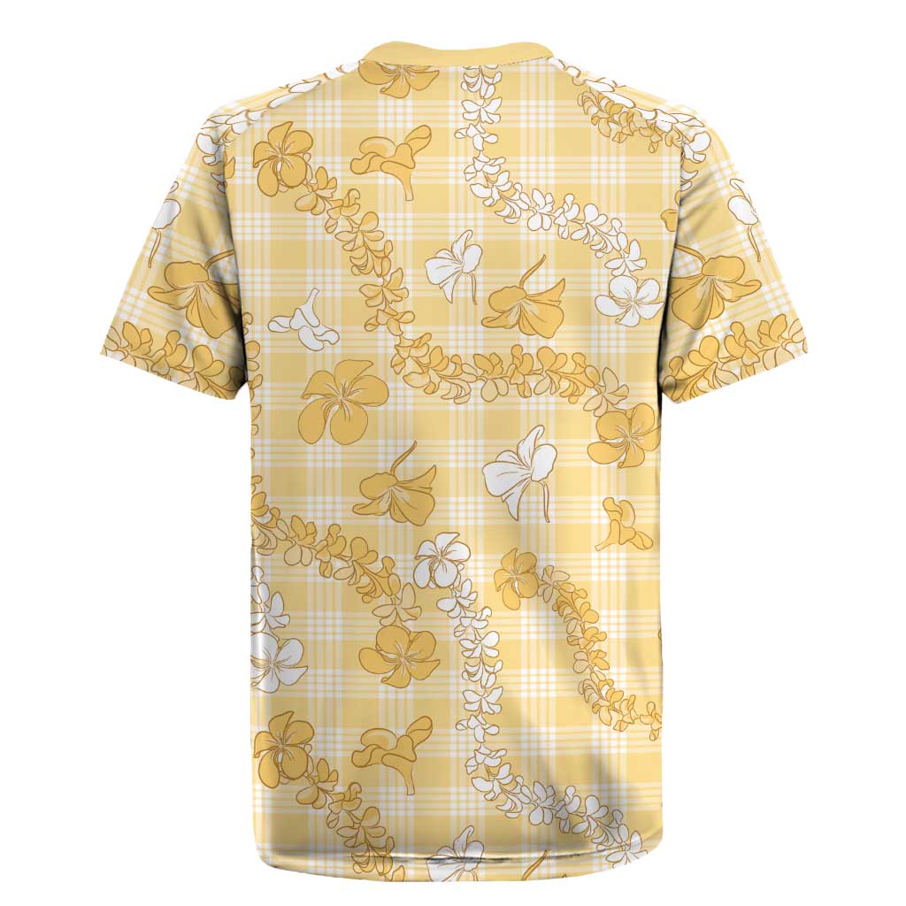Melemele Aloha Hawaii Rugby Jersey Plumeria Lei With Palaka Motif LT14 - Polynesian Pride