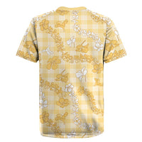 Melemele Aloha Hawaii Rugby Jersey Plumeria Lei With Palaka Motif LT14 - Polynesian Pride