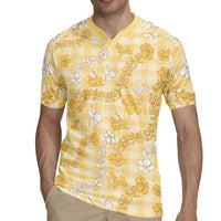 Melemele Aloha Hawaii Rugby Jersey Plumeria Lei With Palaka Motif LT14 - Polynesian Pride