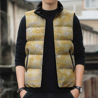 Melemele Aloha Hawaii Sleeveless Puffer Jacket Plumeria Lei With Palaka Motif LT14 - Polynesian Pride