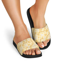 Melemele Aloha Hawaii Slide Sandals Plumeria Lei With Palaka Motif LT14 - Polynesian Pride