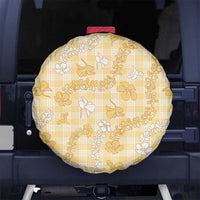 Melemele Aloha Hawaii Spare Tire Cover Plumeria Lei With Palaka Motif - Polynesian Pride