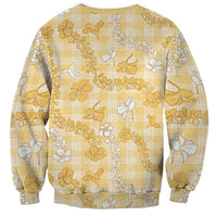 Melemele Aloha Hawaii Sweatshirt Plumeria Lei With Palaka Motif LT14 - Polynesian Pride