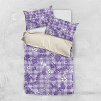 Poni Aloha Hawaii Bedding Set Plumeria Lei With Palaka Motif - Polynesian Pride