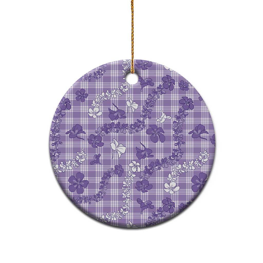 Poni Aloha Hawaii Ceramic Ornament Plumeria Lei With Palaka Motif - Polynesian Pride