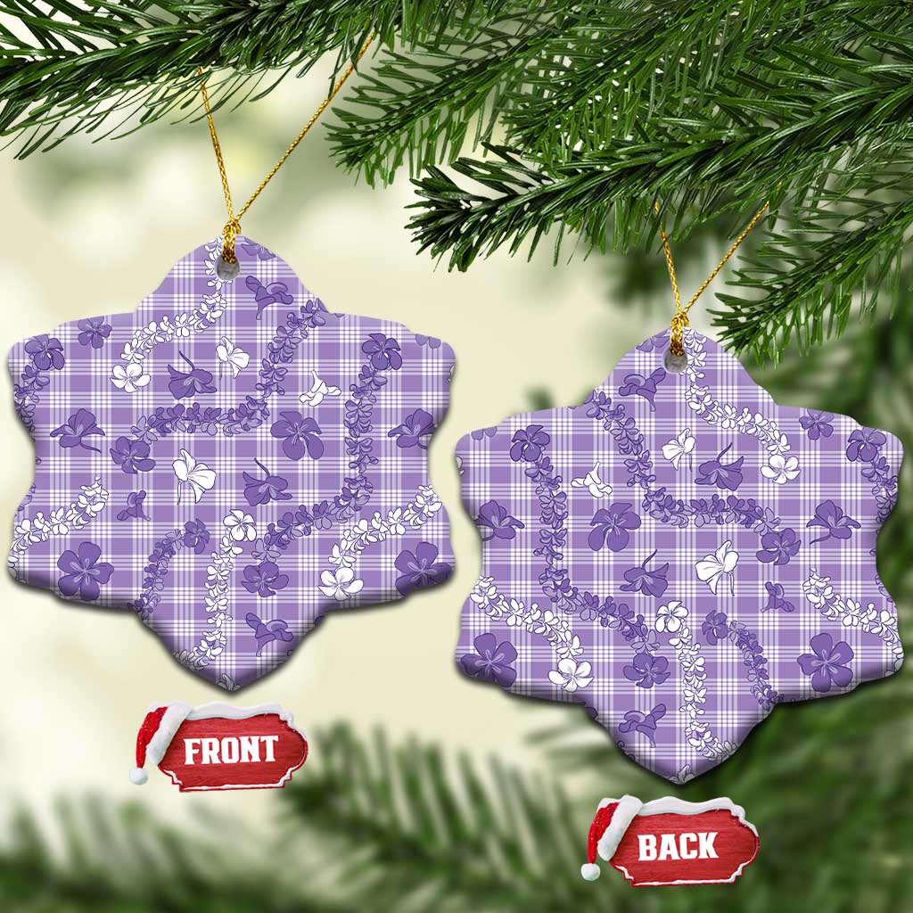 Poni Aloha Hawaii Ceramic Ornament Plumeria Lei With Palaka Motif - Polynesian Pride