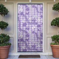 Poni Aloha Hawaii Door Cover Plumeria Lei With Palaka Motif - Polynesian Pride
