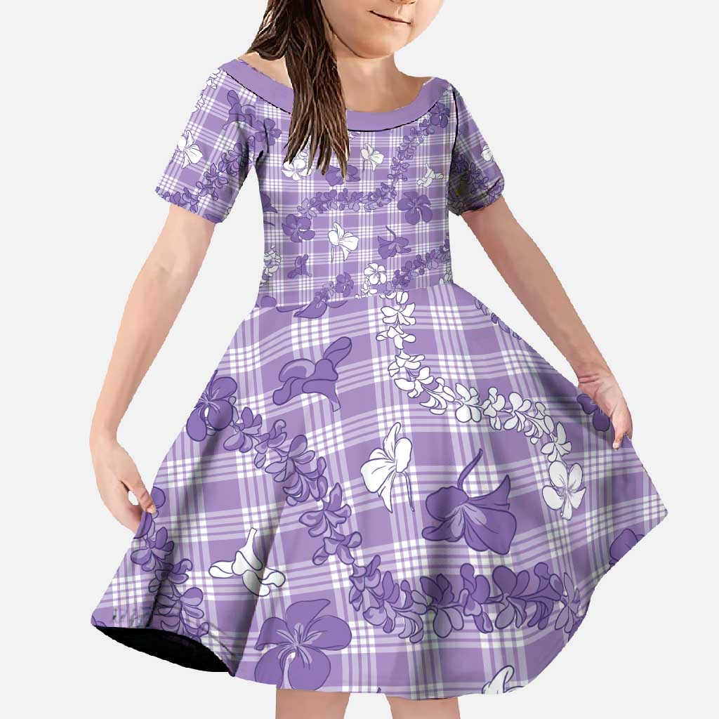 Poni Aloha Hawaii Family Matching Short Sleeve Bodycon Dress and Hawaiian Shirt Plumeria Lei With Palaka Motif - Polynesian Pride