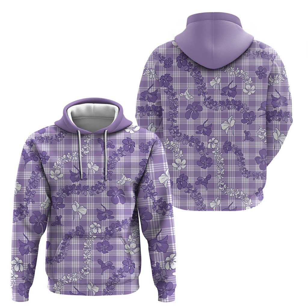 Poni Aloha Hawaii Hoodie Plumeria Lei With Palaka Motif - Polynesian Pride