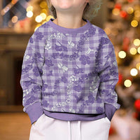 Poni Aloha Hawaii Kid Ugly Christmas Sweater Plumeria Lei With Palaka Motif - Polynesian Pride