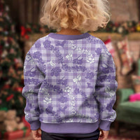 Poni Aloha Hawaii Kid Ugly Christmas Sweater Plumeria Lei With Palaka Motif - Polynesian Pride