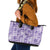 Poni Aloha Hawaii Leather Tote Bag Plumeria Lei With Palaka Motif - Polynesian Pride