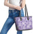 Poni Aloha Hawaii Leather Tote Bag Plumeria Lei With Palaka Motif - Polynesian Pride