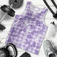 Poni Aloha Hawaii Men Tank Top Plumeria Lei With Palaka Motif - Polynesian Pride