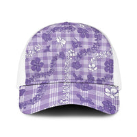 Poni Aloha Hawaii Mesh Trucker Cap Plumeria Lei With Palaka Motif - Polynesian Pride