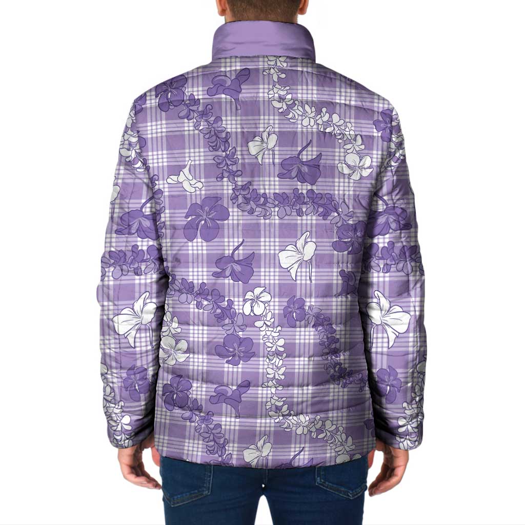 Poni Aloha Hawaii Padded Jacket Plumeria Lei With Palaka Motif LT14 - Polynesian Pride