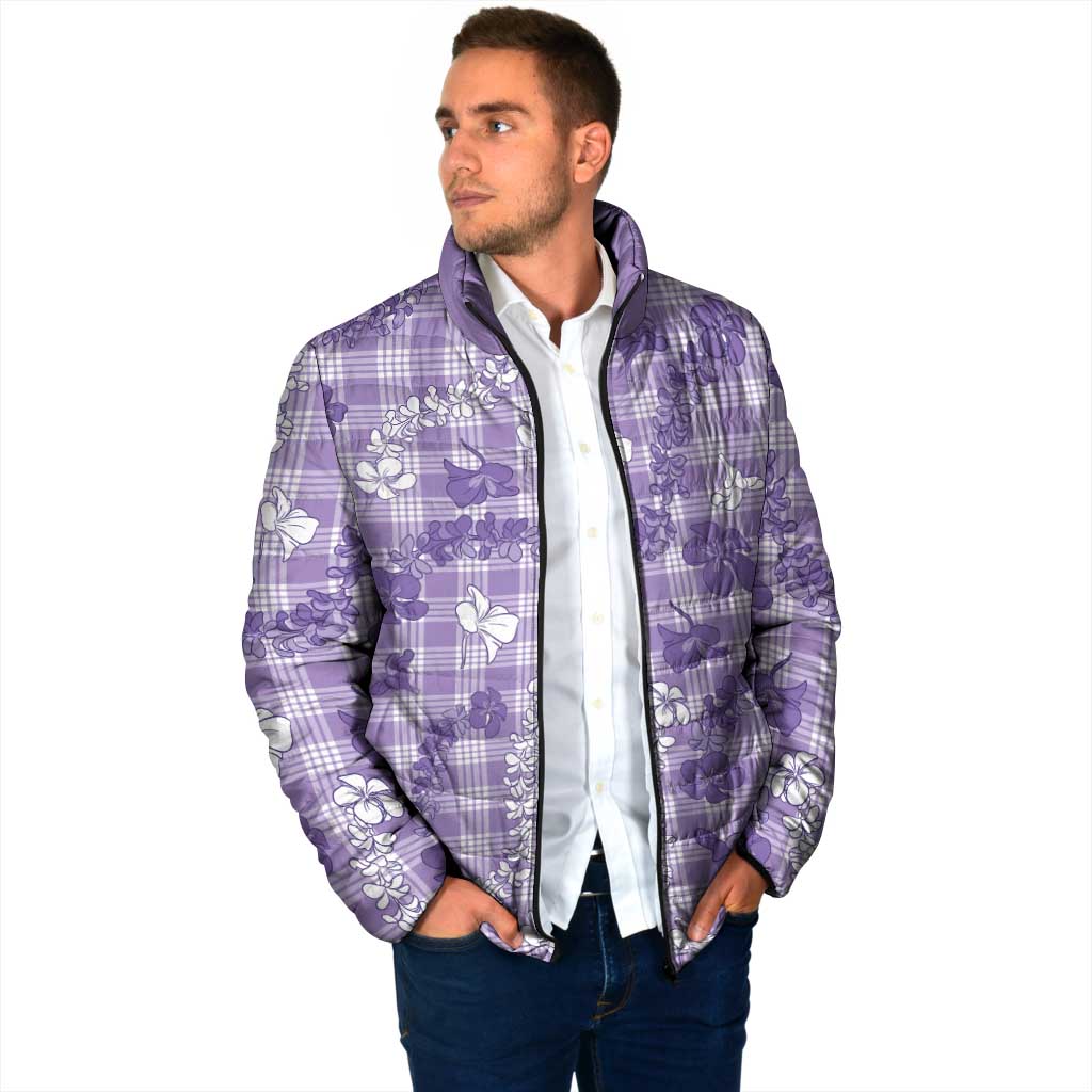 Poni Aloha Hawaii Padded Jacket Plumeria Lei With Palaka Motif LT14 - Polynesian Pride