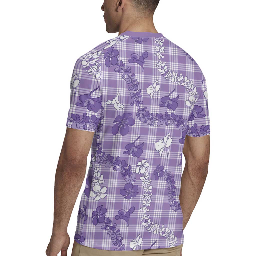 Poni Aloha Hawaii Rugby Jersey Plumeria Lei With Palaka Motif - Polynesian Pride