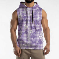 Poni Aloha Hawaii Sleeveless Hoodie Plumeria Lei With Palaka Motif LT14 - Polynesian Pride