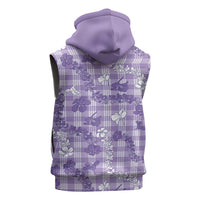 Poni Aloha Hawaii Sleeveless Zip Hoodie Plumeria Lei With Palaka Motif - Polynesian Pride