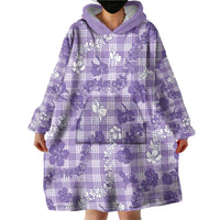 Poni Aloha Hawaii Wearable Blanket Hoodie Plumeria Lei With Palaka Motif - Polynesian Pride