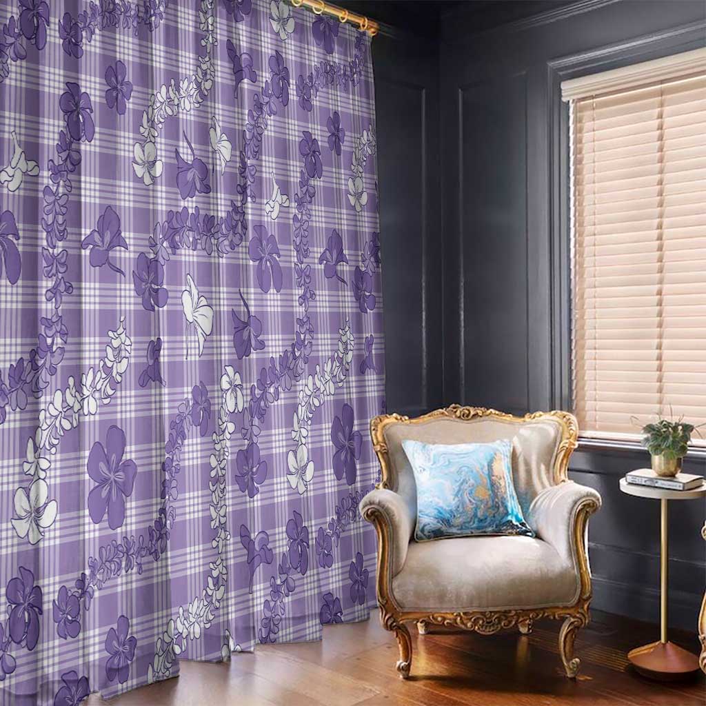Poni Aloha Hawaii Window Curtain Plumeria Lei With Palaka Motif LT14 - Polynesian Pride