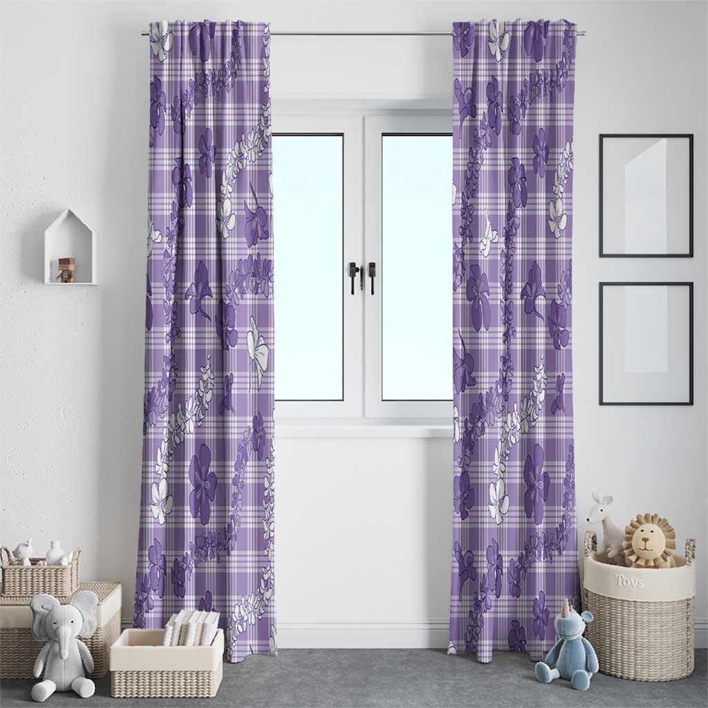 Poni Aloha Hawaii Window Curtain Plumeria Lei With Palaka Motif LT14 - Polynesian Pride