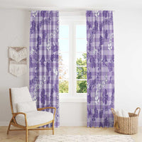 Poni Aloha Hawaii Window Curtain Plumeria Lei With Palaka Motif LT14 - Polynesian Pride