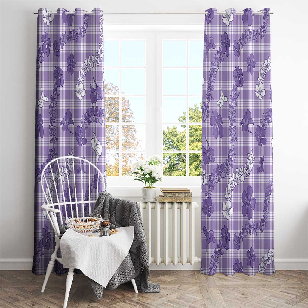 Poni Aloha Hawaii Window Curtain Plumeria Lei With Palaka Motif LT14 - Polynesian Pride