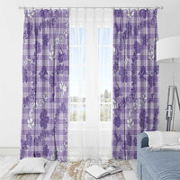 Poni Aloha Hawaii Window Curtain Plumeria Lei With Palaka Motif LT14 - Polynesian Pride