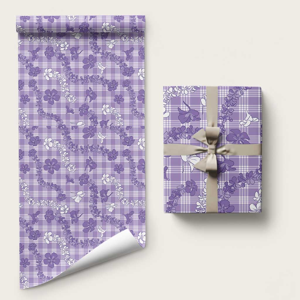 Poni Aloha Hawaii Wrapping Paper Plumeria Lei With Palaka Motif - Polynesian Pride
