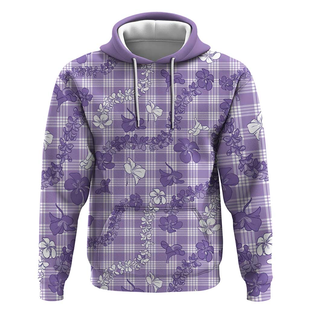 Poni Aloha Hawaii Zip Hoodie Plumeria Lei With Palaka Motif - Polynesian Pride