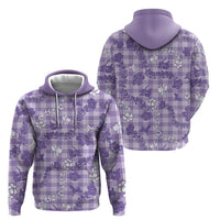 Poni Aloha Hawaii Zip Hoodie Plumeria Lei With Palaka Motif - Polynesian Pride