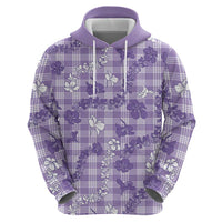 Poni Aloha Hawaii Zip Hoodie Plumeria Lei With Palaka Motif - Polynesian Pride